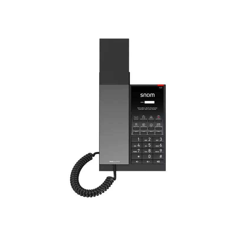 Snom HD350W telefono IP SIP, cornetta con filo, Gigabit Ethernet, PoE, antibatterico, nero