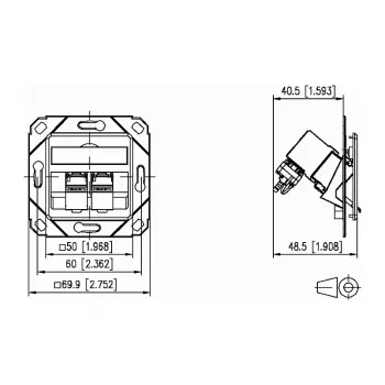 METZ CONNECT 130B12D21102-E - RJ-45 - 6a - -40 - 70 °C - Bianco - Acrilonitrile-butadiene-stirene (ABS) - Zinco - GHMT - CE