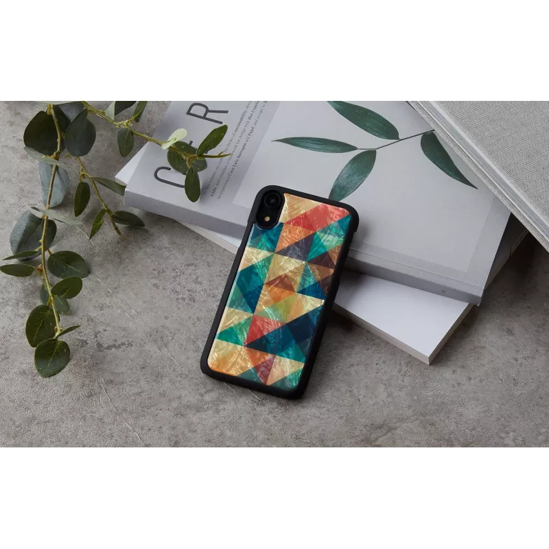 Custodia per smartphone iKins per iPhone XR — Mosaic nero custodia protettiva