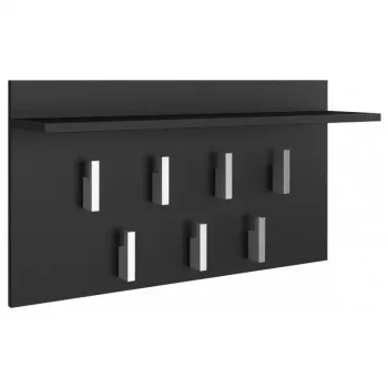 Appendiabiti da parete Top E Shop WIESZAK 2F CZERŃ MAT — truciolare, 7 ganci, 700×200×400 mm, nero