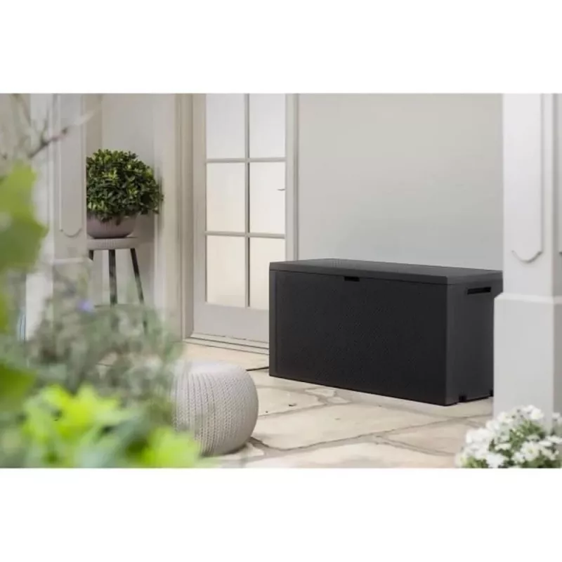 Box da esterno Keter 249722 270 L, resistente alle intemperie, grafite, rettangolare 1180×440×580 mm