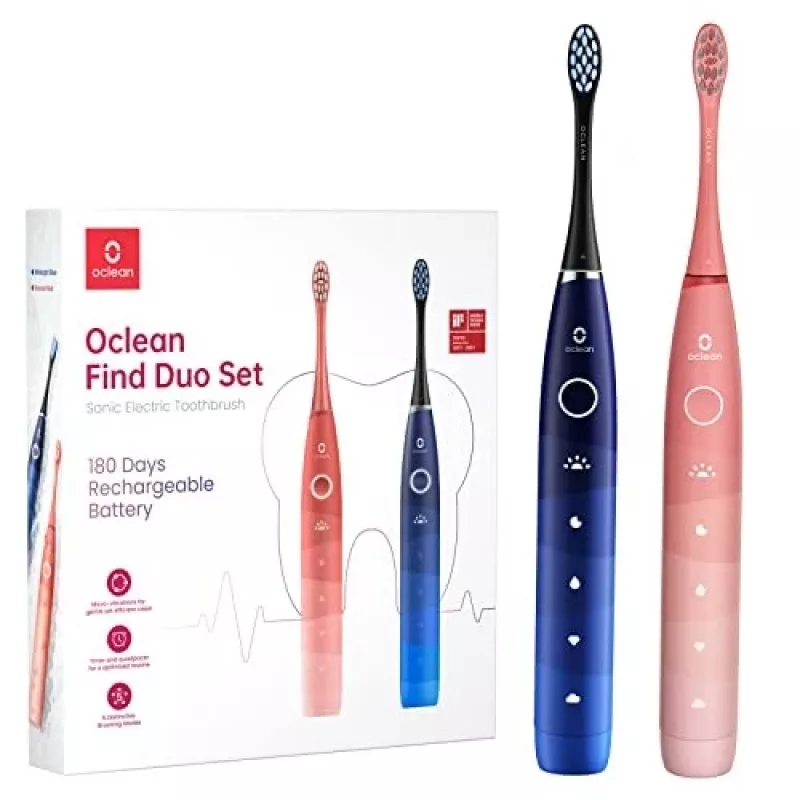 Spazzolino sonico Oclean Flow Find Duo Set adulti blu rosa OCLEAN