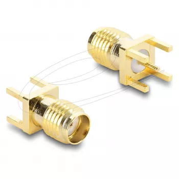 Cambia-sesso per cavo DELOCK 67411 connettore maschio SMA dorato – adattatore SMA su SMA