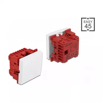 Interruttore a pressione DELOCK Easy 45 1P Bianco, 250 V AC, 10 A, 45×45×37 mm