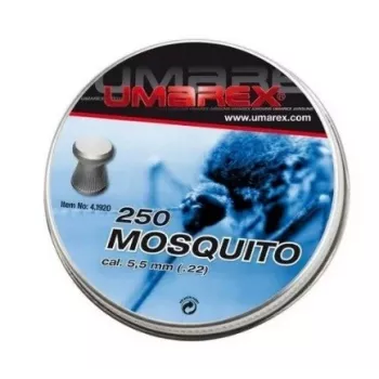 Diabolo UMAREX Mosquito 5,5 mm testa piatta, 250 pezzi, acciaio inox, adatti per fucili con canna filettata