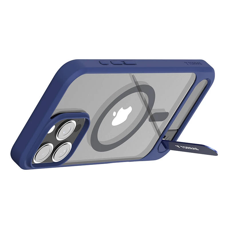 Custodia Torras Pstand Series per iPhone 16 Pro — blu, sottile, custodia protettiva leggera
