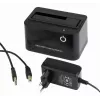Docking station Gembird HD32-U2S-5 per dischi da 2,5 e 3,5 pollici, USB 2.0 Type-A, nero
