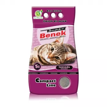Lettiera agglomerante Super Benek Certech Super Benek Compact Lavendel 5 L — bentonite, ad assorbimento rapido, non aderente
