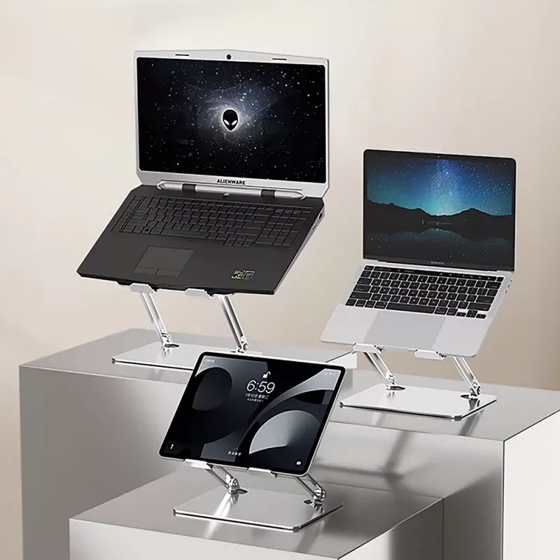 Supporto per laptop MEDIA-TECH MT2661 — regolabile in altezza, design pieghevole in alluminio per notebook fino a 17