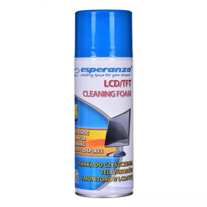Schiuma detergente per apparecchiature ESPERANZA ES119 — 400 ml per schermi LCD/TFT/Plasma, multicolore