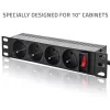 Qoltec PDU in alluminio per RACK 10'' | 1U | 16A | 4xFRENCH | 1,8m