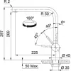 Rubinetto Atlas Neo bocca orientabile laterale HP versione acciaio inox