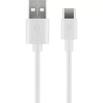 Wentronic 59130 cavo USB 2m USB A USB C connettore maschio connettore maschio bianco (59130)