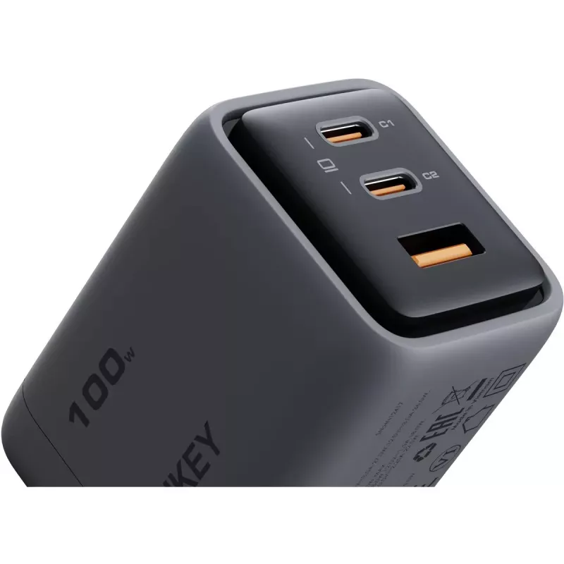 Caricabatterie da parete Comet Mix 3 PA-C5 3xUSB (2xUSB-C e 1xUSB-A) 100W 5A QC5.0 PD3.0 AFC PPS FCP SCP