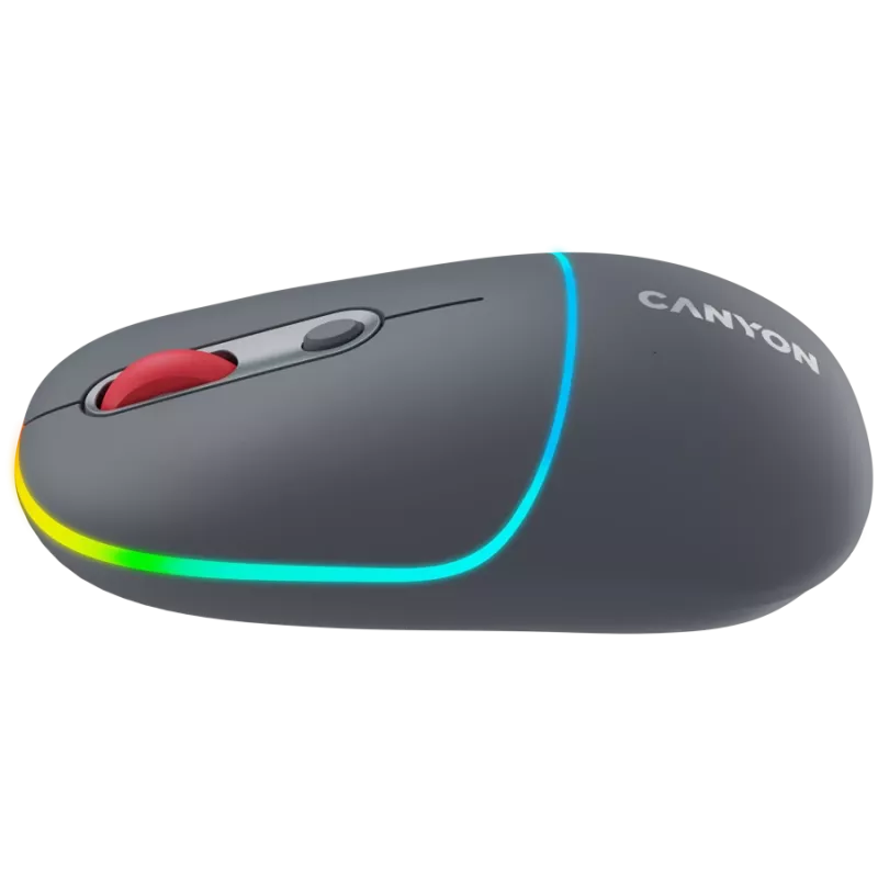 Canyon MW-22 2in1 Mouse wireless RGB - Grigio - Bluetooth/RF - 1.600 dpi - ricaricabile