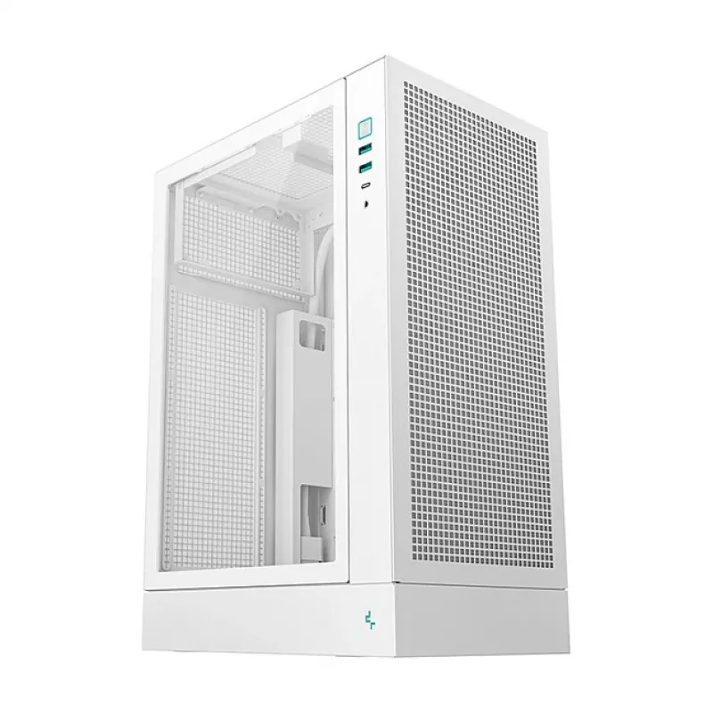 DeepCool CH170 PLUS WH case per PC Midi Tower, Micro ATX, senza alimentatore, 4 slot di espansione, bianco