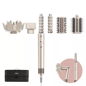 Shark FlexStyle 5-in-1 Air Styler e asciugacapelli con arricciacapelli automatici, spazzola piatta, spazzola ovale, bocchetta, diffusore, custodia, senza danni termici