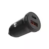 Caricabatterie da auto FIXED FIXCC20N-CU-BK — connettori USB-C e USB-A, potenza in uscita 20 W, adattatore auto compatto