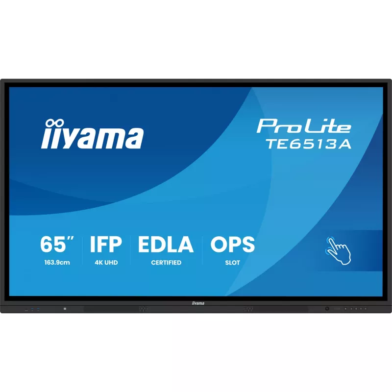 iiyama TE6513A-B1AG Signage Display interattivo piatto 163,8 cm (64,5 inch) Wi-Fi 500 cd/m² 4K Ultra HD nero touchscreen processore integrato Android 18/7