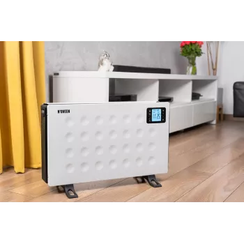Convettore elettrico NOVEEN CH8000 — 2000 W, 3 livelli di potenza, timer, telecomando, bianco