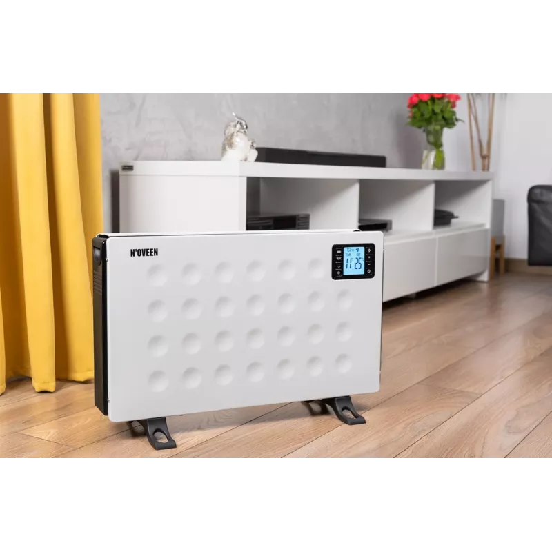 Convettore elettrico NOVEEN CH8000 — 2000 W, 3 livelli di potenza, timer, telecomando, bianco