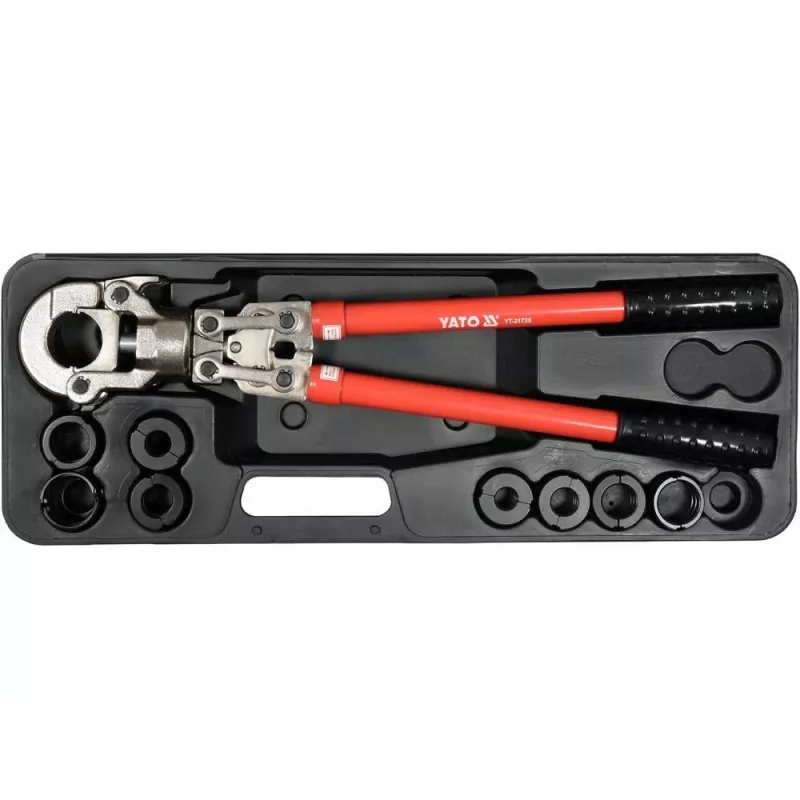 Yato PEX-AL-PEX pinza crimpatrice manuale con set da 8 ganasce