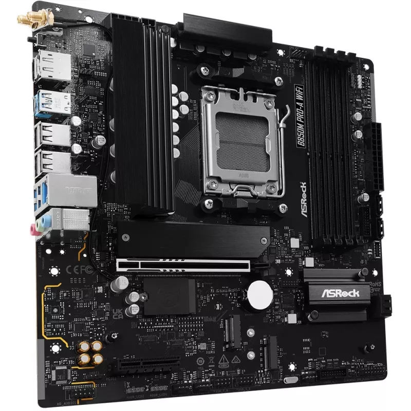Scheda madre ASRock B850M Pro-A WiFi micro ATX – AMD B850, socket AM5, DDR5, 4x DIMM, 256 GB, Wi-Fi, LAN 2,5 Gb