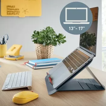 Supporto per laptop regolabile Leitz Ergo Cosy, 80% plastica riciclata
