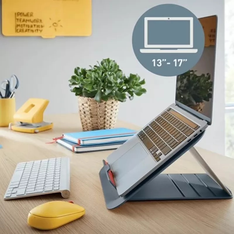 Supporto per laptop regolabile Leitz Ergo Cosy, 80% plastica riciclata