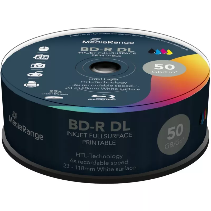 BD-R DL MediaRange MR510 50 GB 25 pz.