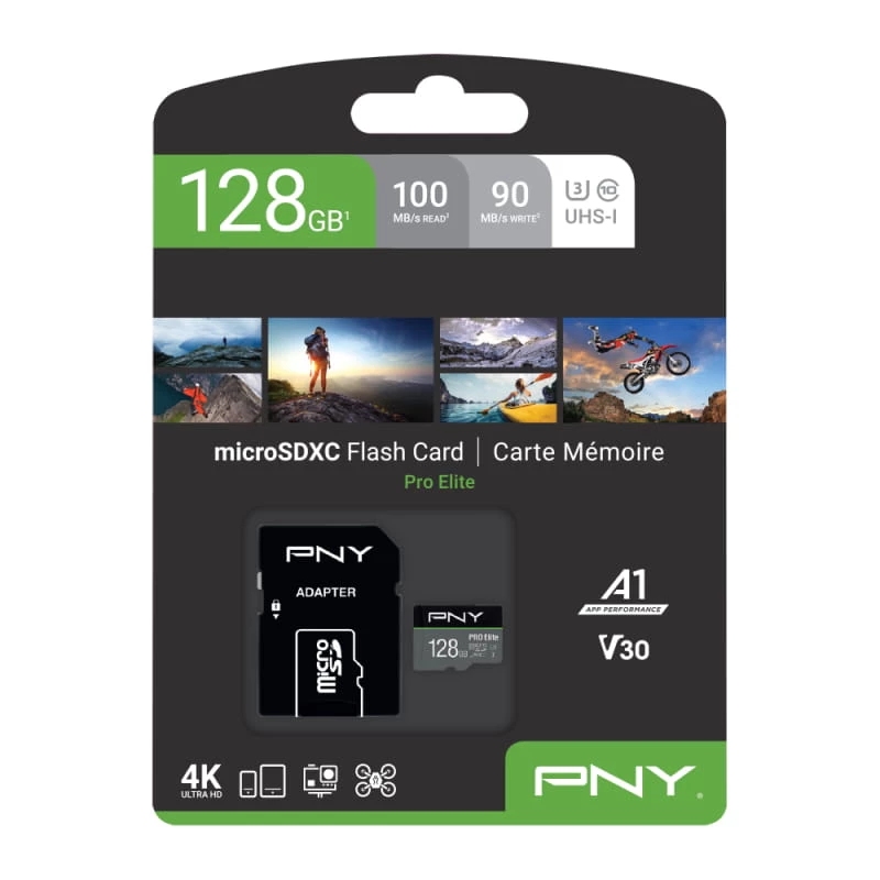 Scheda flash MicroSDXC PNY PRO Elite 128 GB UHS-I modello P-SDU128V31100PRO-GE