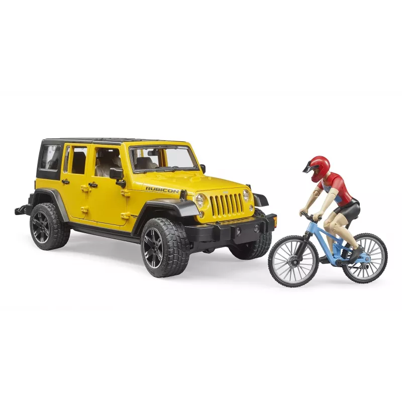 Giocattolo Jeep BRUDER 02543 per tema mountain bike e ciclisti, ABS, multicolore, da 4 anni