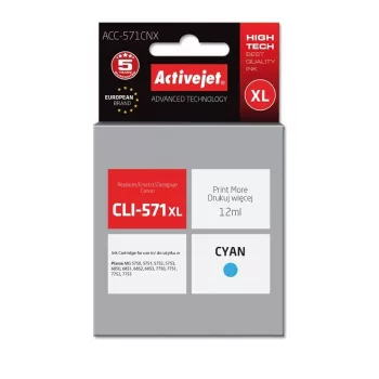 Activejet ACC-571CNX inchiostro (sostituto per Canon CLI-571XLC; Supreme; 12 ml; ciano)