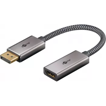 Cavo adattatore Plus DisplayPort > HDMI, 8K @ 60Hz (grigio, 20 cm, 32 Gbit/s)
