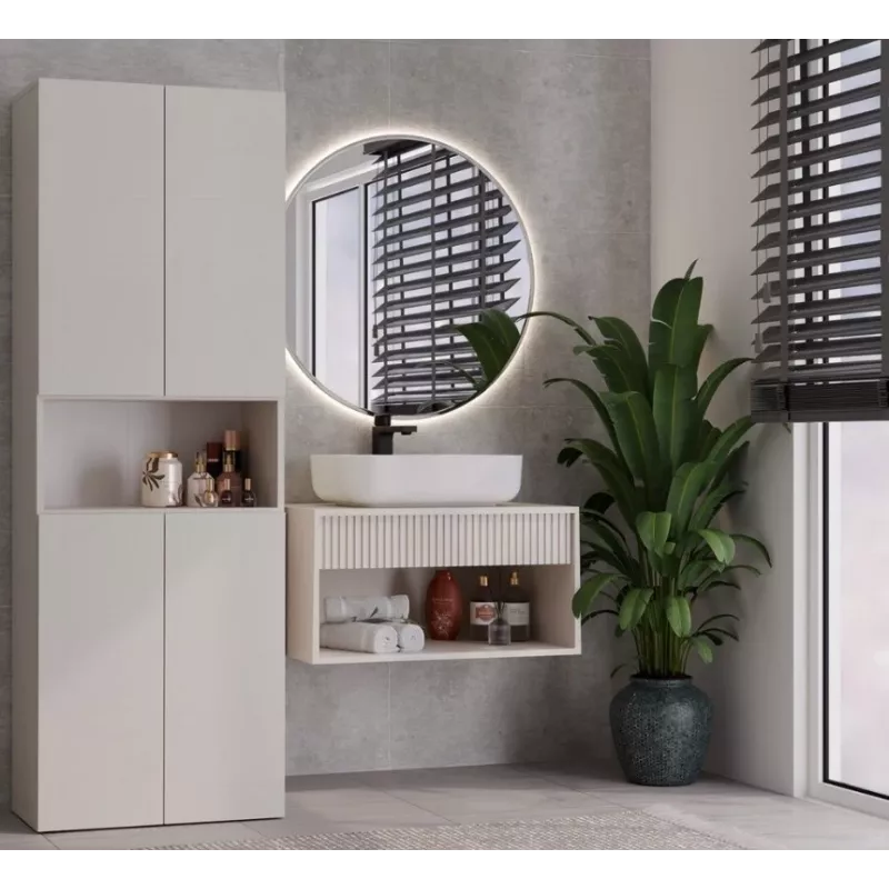 Armadietto bagno Nel DK 1K cesto colore cashmere