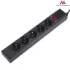 Prolunga elettrica Maclean MCE219 1,5 m 5 prese AC per interni nero