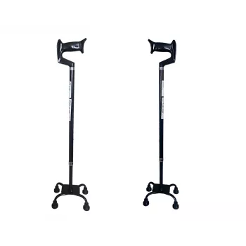Quad cane mobility aid, four-point walking cane