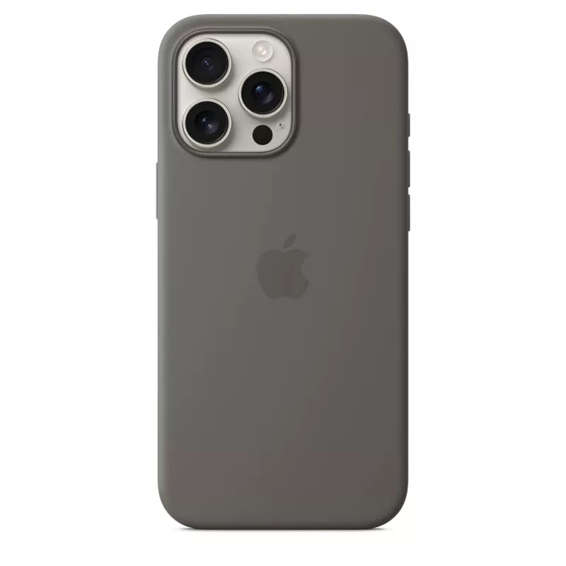 Custodia in silicone con MagSafe per iPhone 16 Pro Max - grigio pietra