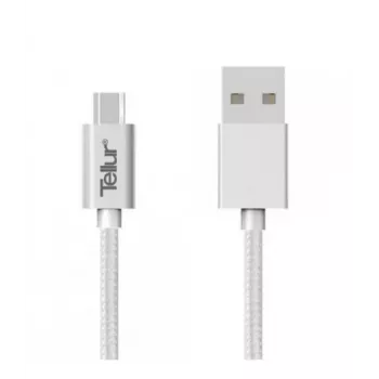 Cavo dati USB a Micro-USB Tellur nylon intrecciato 1 m argento