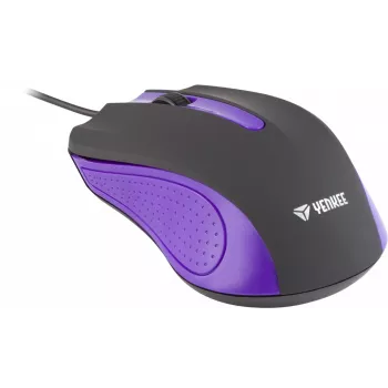 Mouse USB con cavo, 3 tasti, superficie gommata
