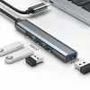 Hub USB QOLTEC 53792, USB-C 3.1 a 4 porte (USB 3.0 x1, USB 2.0 x3)