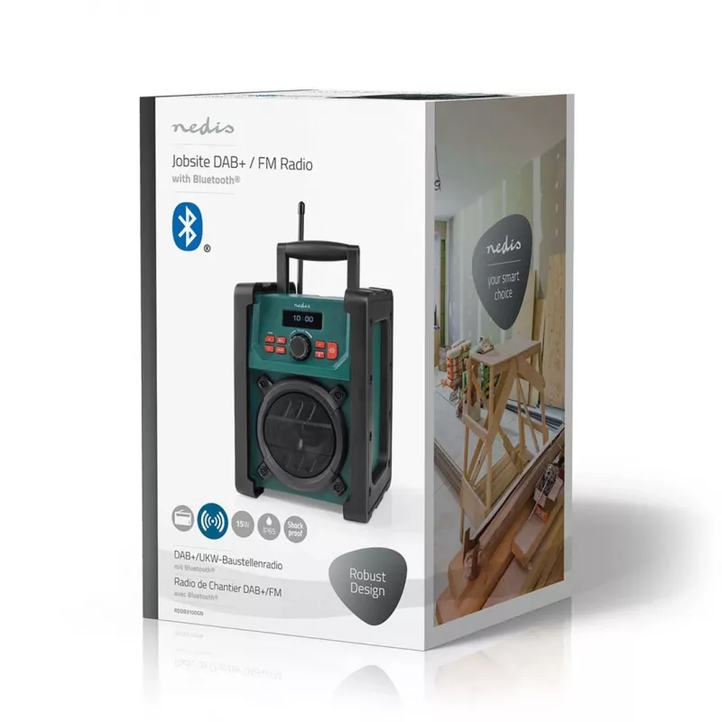 Radio Nedis RDDB3100GN 15W Bluetooth IP65 nero/verde