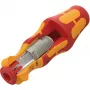 837 i RA Kraftform Kompakt VDE Portautensili con funzione a cricchetto, cacciavite rosso/giallo, per lame intercambiabili Wera VDE