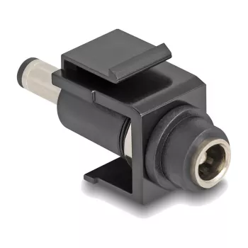 Modulo Keystone DeLOCK DC 5,5 x 2,1 mm connettore femmina su DC 5,5 x 2,5 mm connettore maschio nero