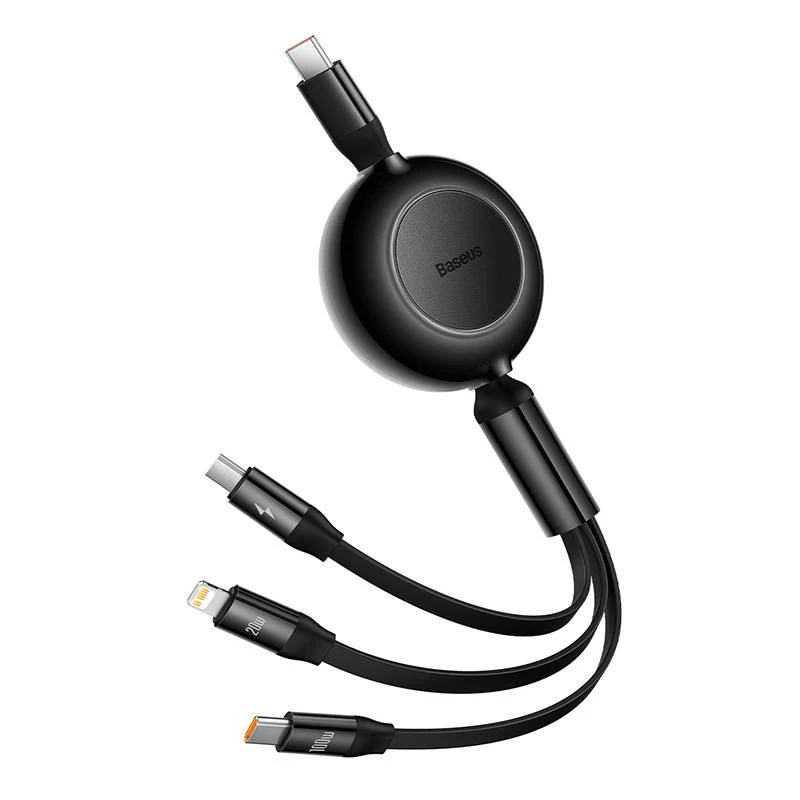 Cavo USB Baseus CAMJ010201 1,1 m USB 3.2 Gen 1 USB C Micro USB-A Lightning nero