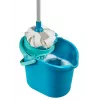 LEIFHEIT 52106 Mop in cotone, fibra asciutto e bagnato blu, bianco