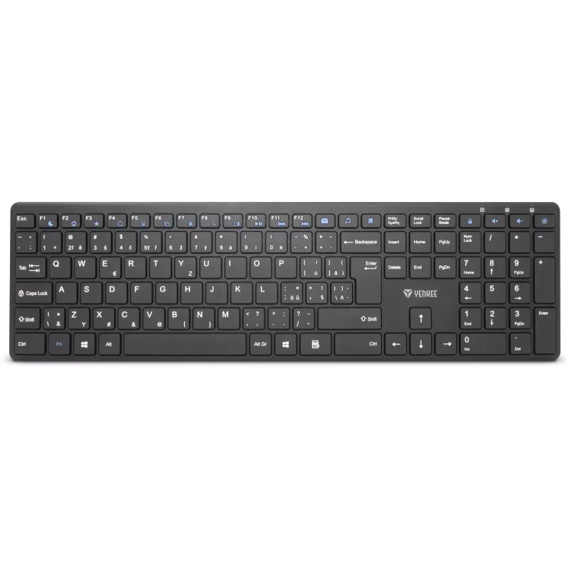 Set tastiera e mouse wireless YENKEE YKB 2008CS — 2,4 GHz USB, layout compatto