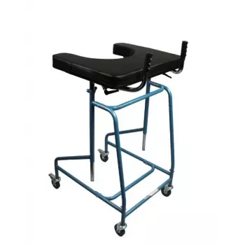 Rollator a quattro ruote VITEA CARE VCBK2A con telaio in acciaio regolabile in altezza e pieghevole, freni, 4 ruote in gomma, portata max 125 kg