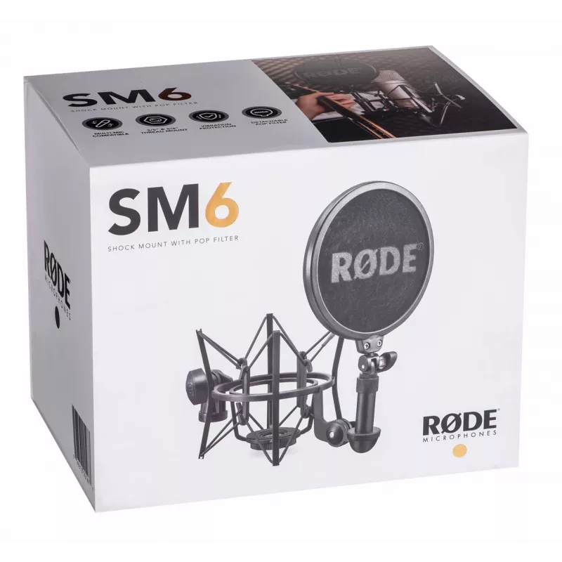 RODE SM6 supporto antivibrazione con filtro anti-pop, nero