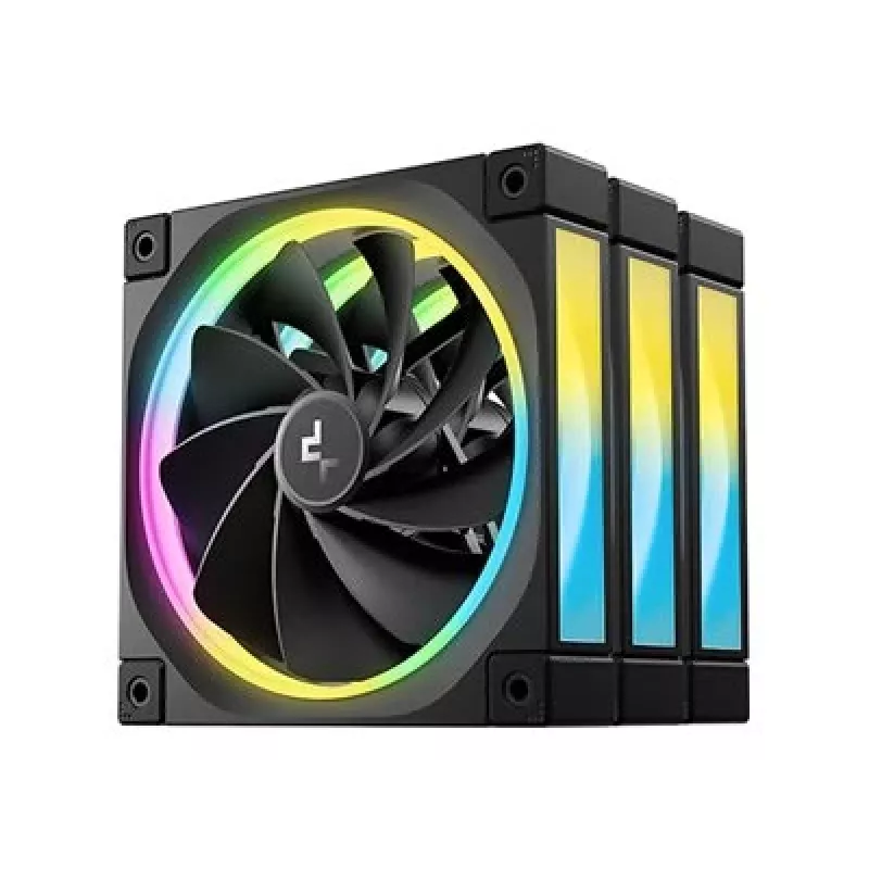 DeepCool FL12R 3-in-1 ventole per case da 120 mm (3 pz.), Reverse, PWM a 4 pin, 500-2150 giri/min, FDB, nere